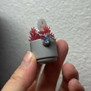 Elegant Silver and Blue Women's Ring